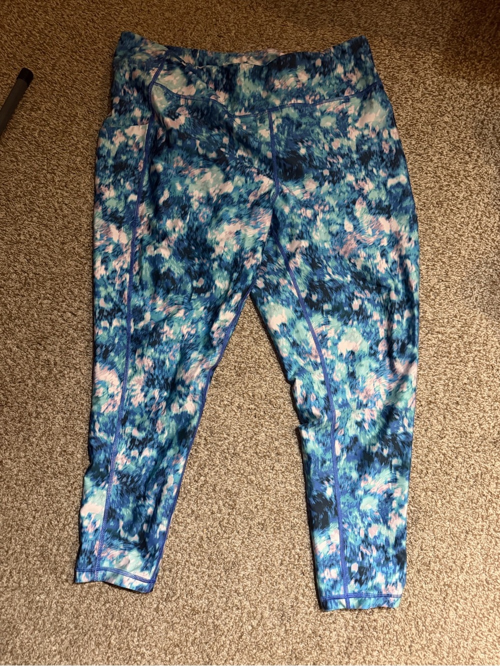 Blue Multi-Color Athletic Leggings